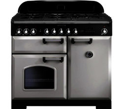 RANGEMASTER  Classic Deluxe 100 Dual Fuel Range Cooker - Royal Pearl & Chrome